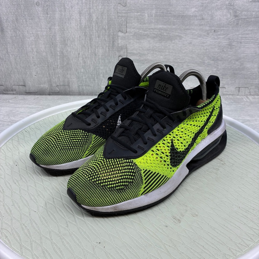 Nike Air Max Flyknit Racer Women's 8.5 Volt Black Running Sneakers DM9073-700